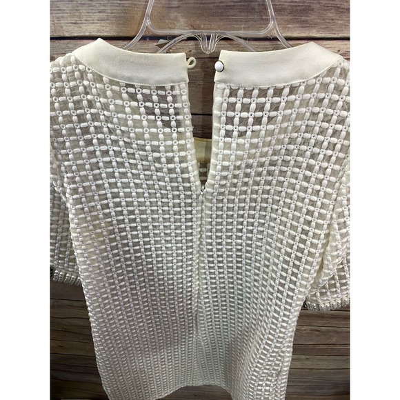 Aryeh Short Sleeve Spring/Summer Shirt Dress Size Small Pearls Onyx details - Picture 8 of 15